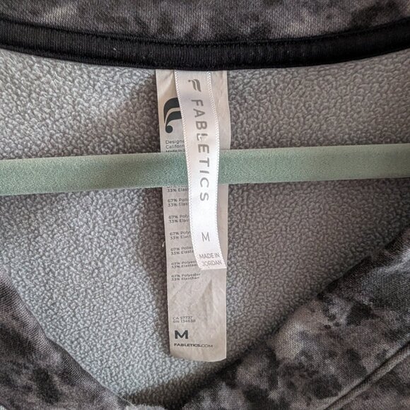 Fabletics Cozy Fleece V-Neck Sweatshirt Obsidian Tie Dye Size M Athleisure - Picture 2 of 13